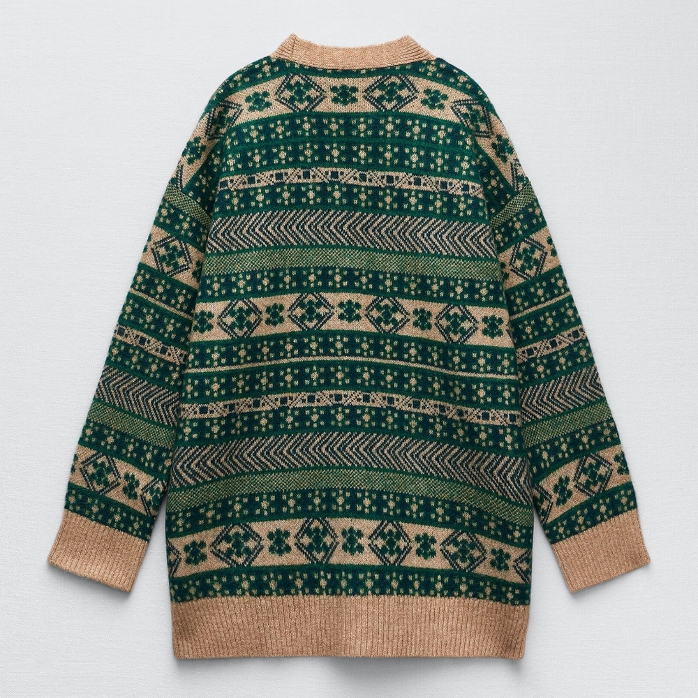 Zara | Jaquiard Knit Button Cardigan | Size Small - Picture 4 of 8